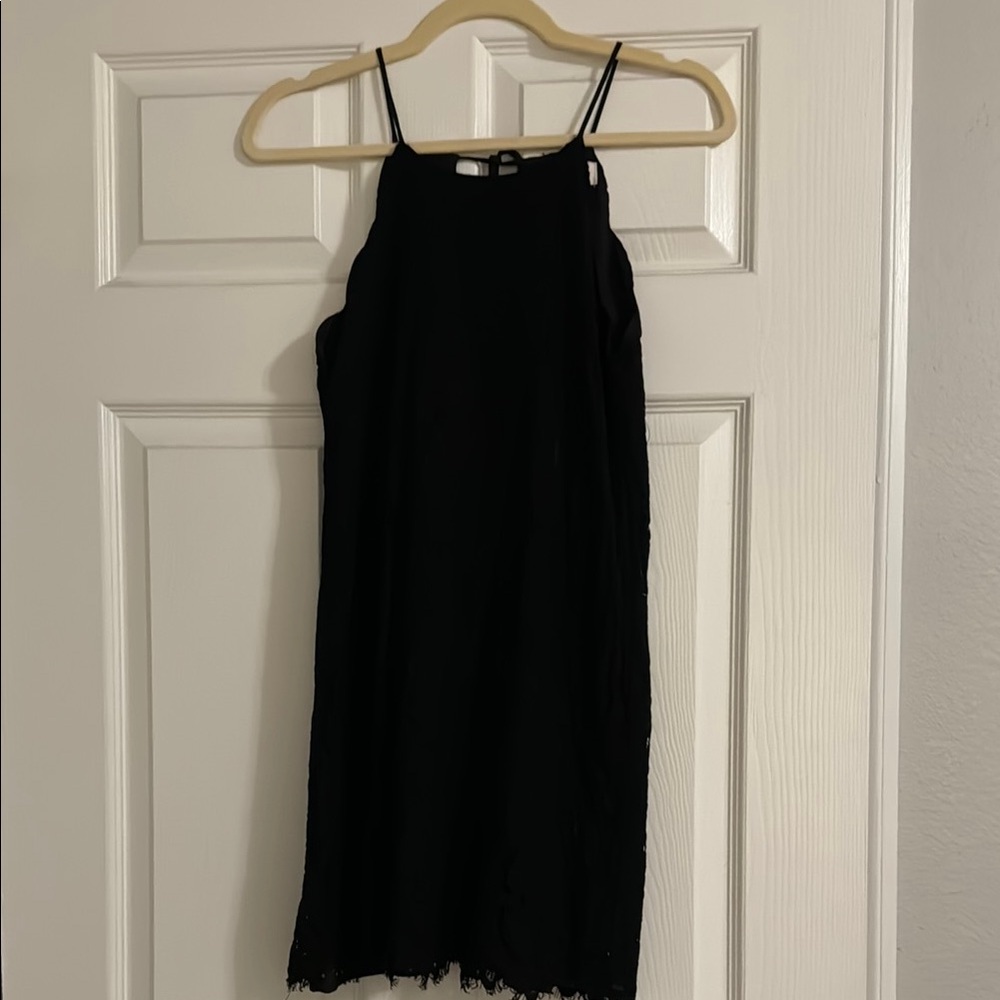 The Impeccable Pig Black Halter Mini Dress